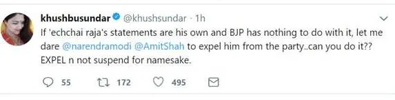 kushboo tweet
